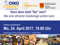 Flyer: Kann denn Geld fair sein?- Vortrag und Diskussion am Mo, 24. April 2017